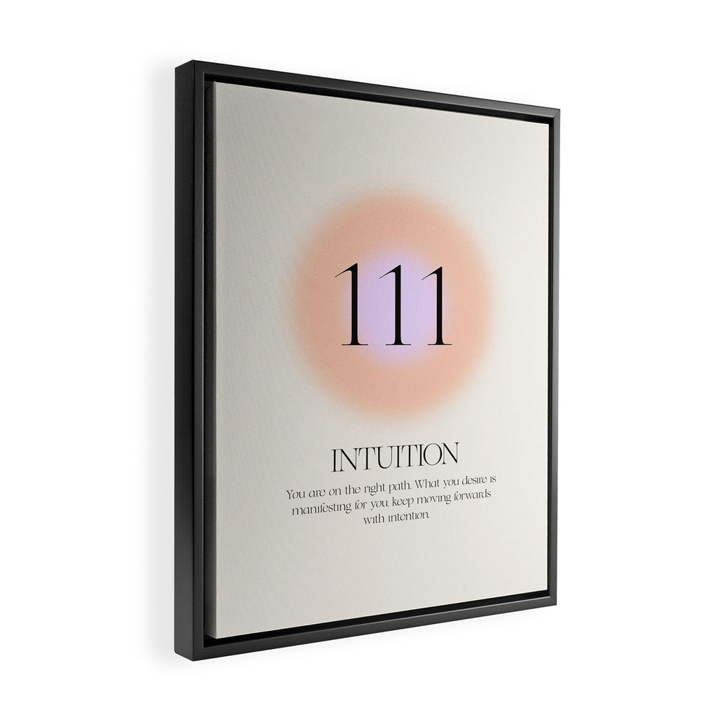 Angel Number 111 | Intuition Framed Canvas Print Gallery Image 2