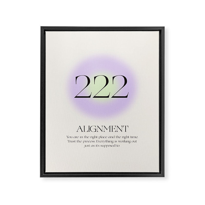 Angel Number 222 | Alignment Framed Canvas Print Gallery Image 6