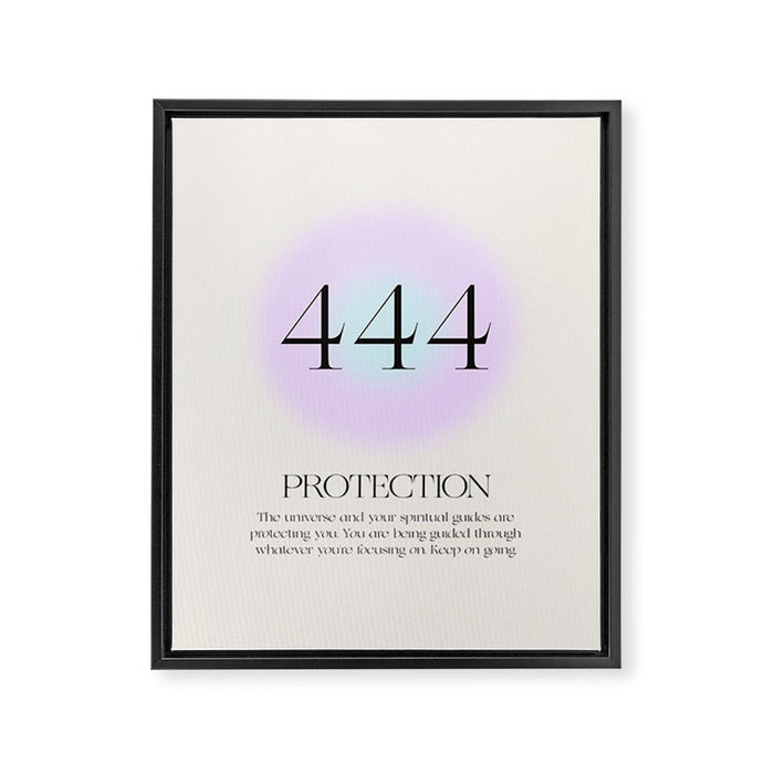 Angel Number 444 | Protection Framed Canvas Print Gallery Image 1