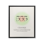 Angel Number 555 | Change Framed Canvas Print Gallery Image 6