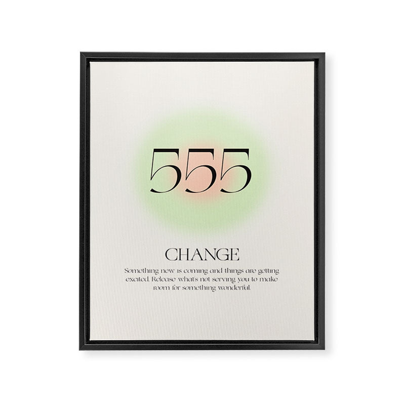 Angel Number 555 | Change Framed Canvas Print Gallery Image 6