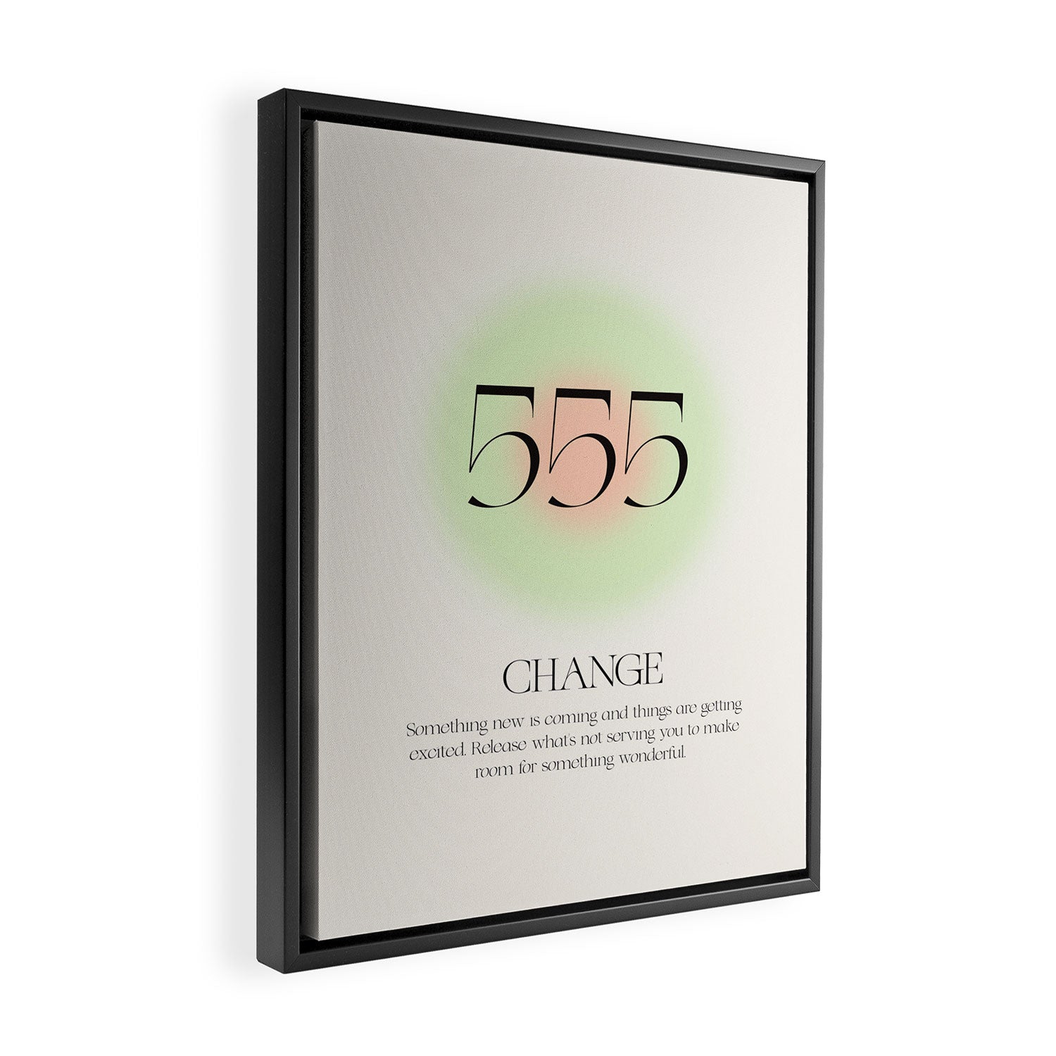 Angel Number 555 | Change Framed Canvas Print Gallery Image 2