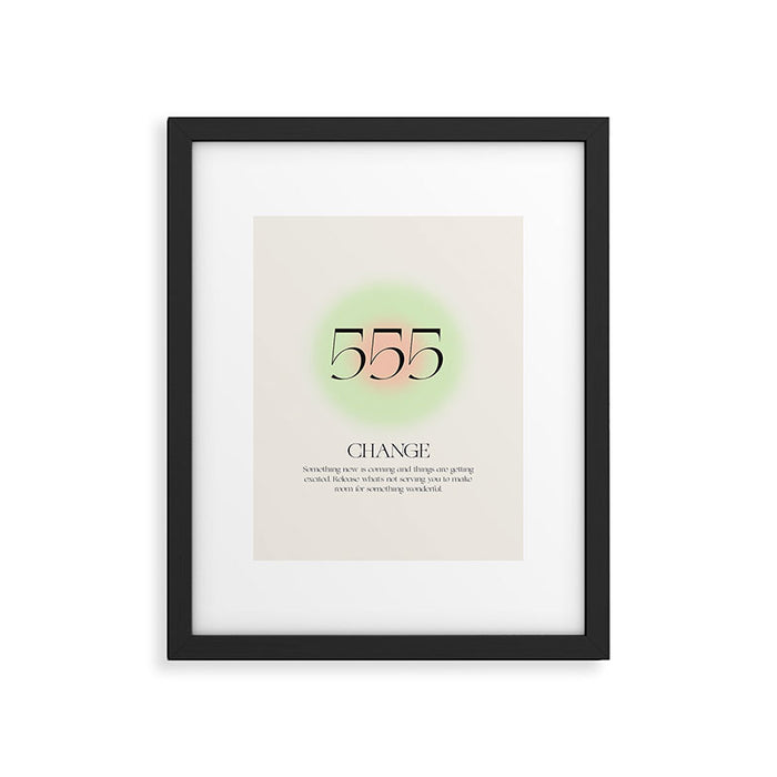 Angel Number 555 | Change Framed Art Print Gallery Image 1