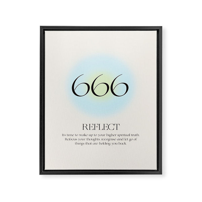 Angel Number 666 | Reflect  Framed Canvas Print Gallery Image 1