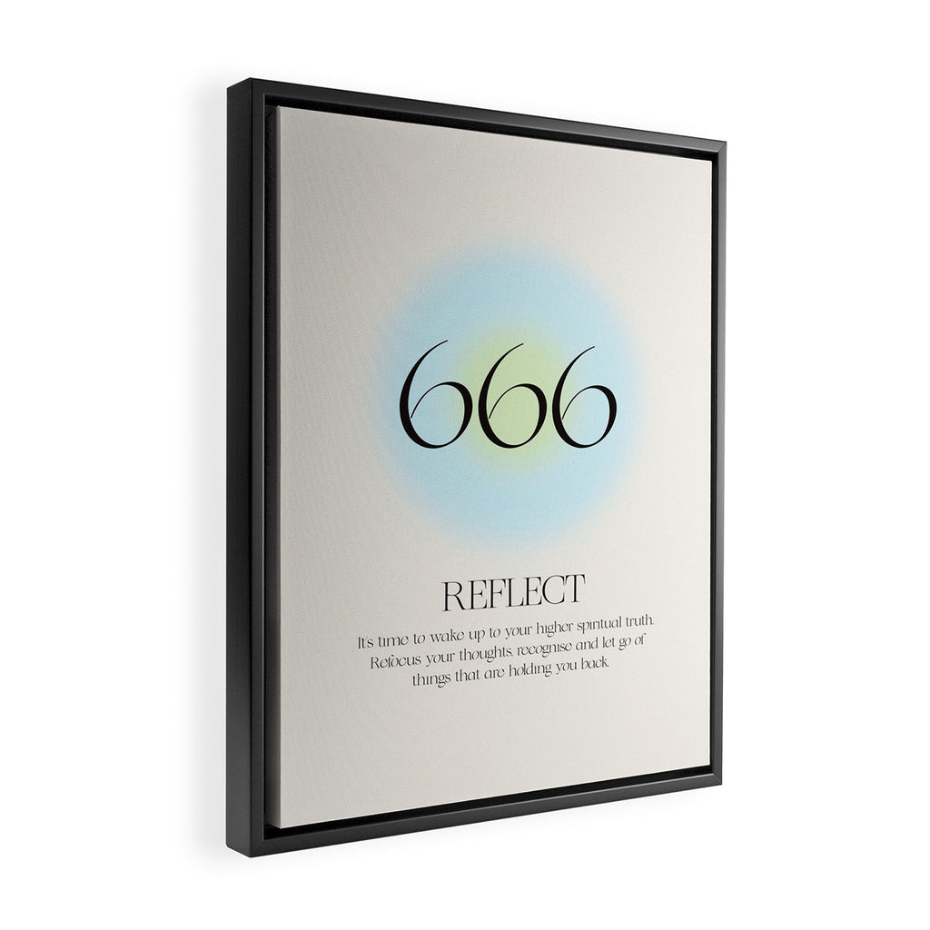 Angel Number 666 | Reflect  Framed Canvas Print Gallery Image 2
