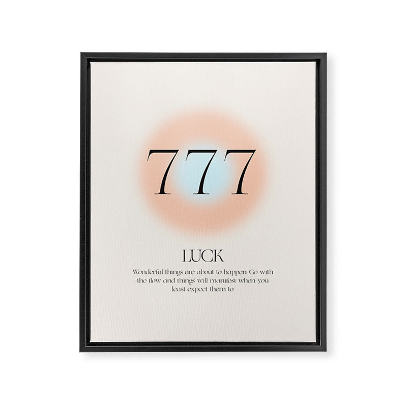Angel Number 777 | Luck Framed Canvas Print Gallery Image 6