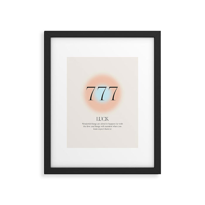Angel Number 777 | Luck Framed Art Print Gallery Image 1