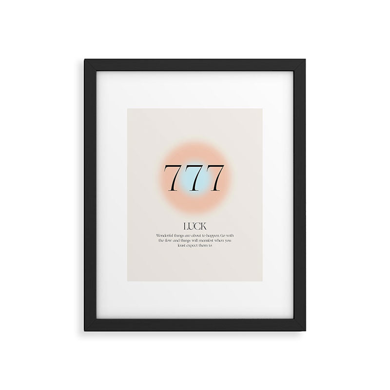 Angel Number 777 | Luck Framed Art Print Gallery Image 4