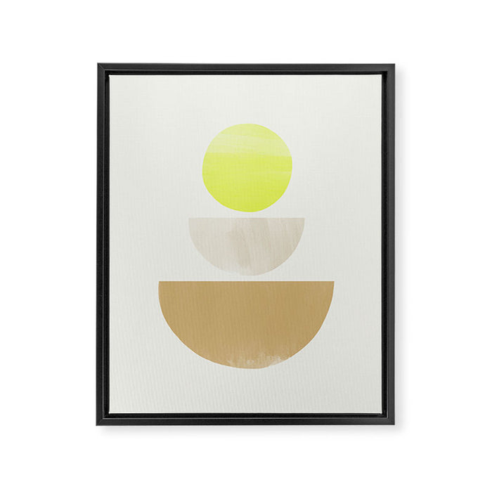 Balancing Shapes NO.1 | Neon Framed Canvas Print Gallery Image 1