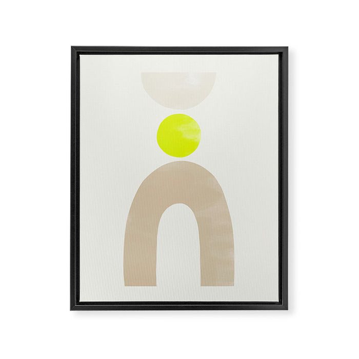 Balancing Shapes NO.3 | Neon Framed Canvas Print Gallery Image 1