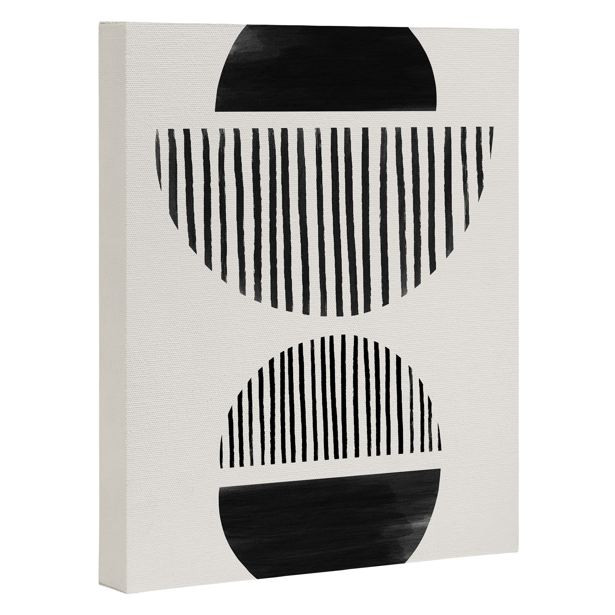 Balancing Stripes NO.1 | Black Canvas Print Gallery Image 3
