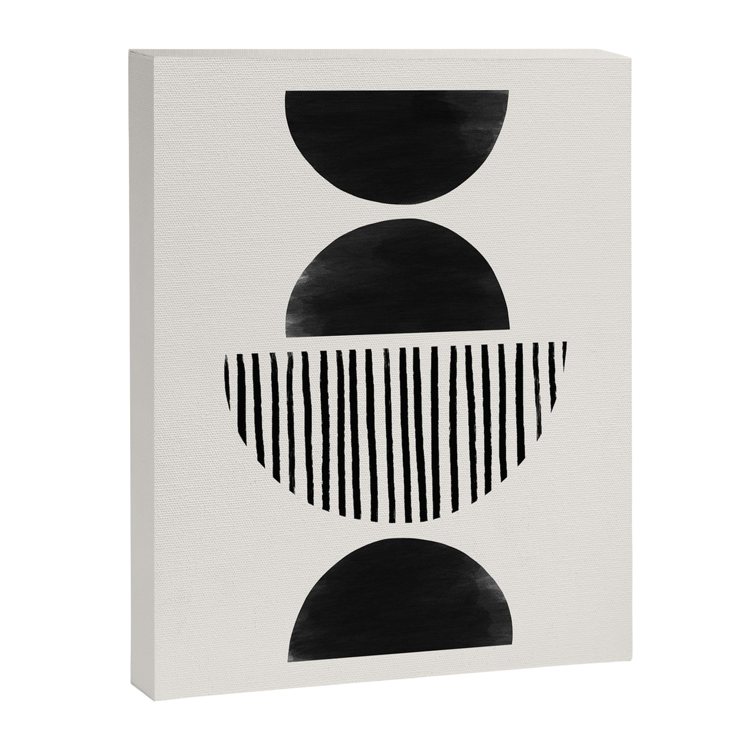 Balancing Stripes NO.2 | Black Canvas Print Gallery Image 6
