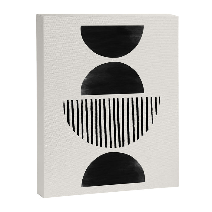 Balancing Stripes NO.2 | Black Canvas Print Gallery Image 1