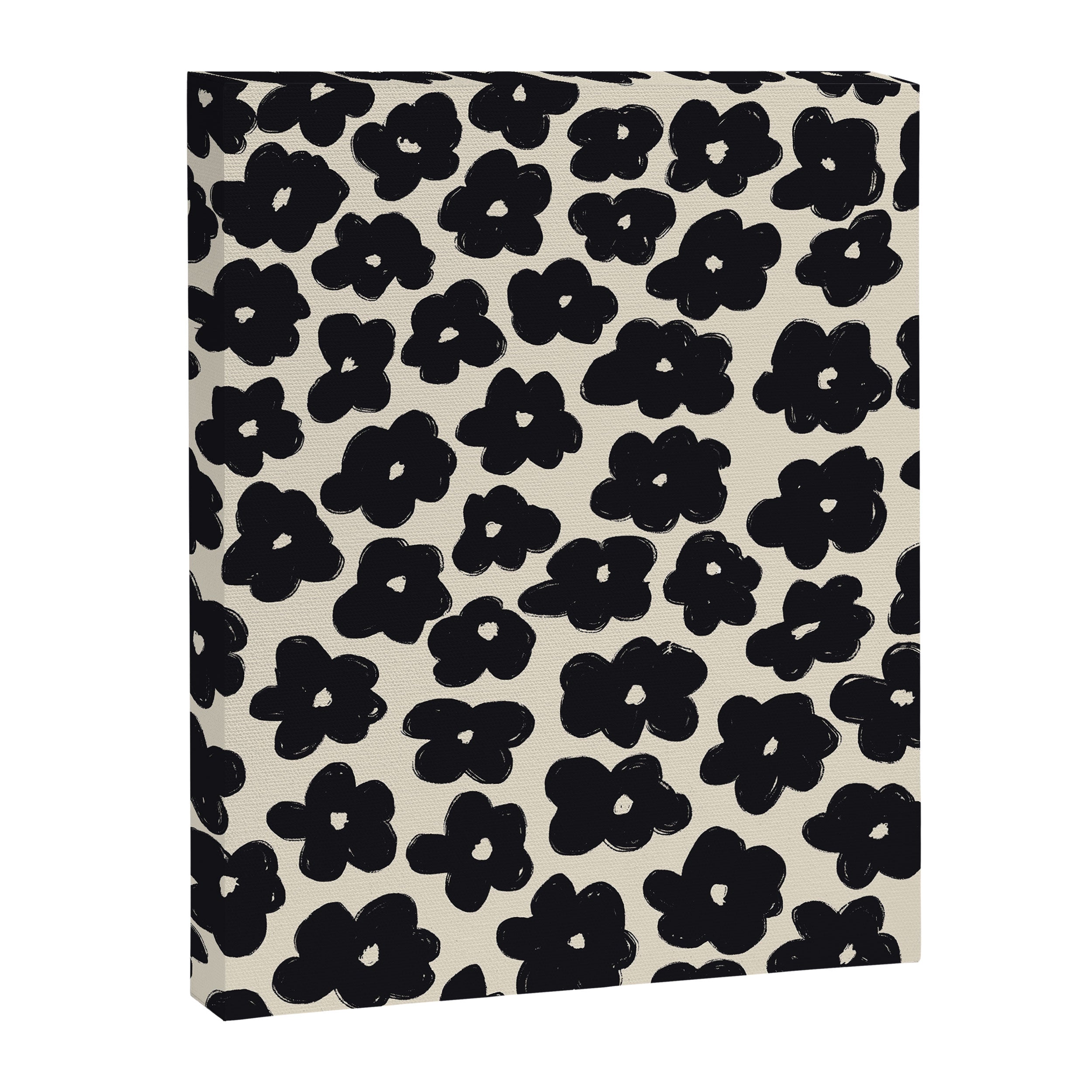 Daisies Pattern NO.1 | Black White Canvas Print Gallery Image 6