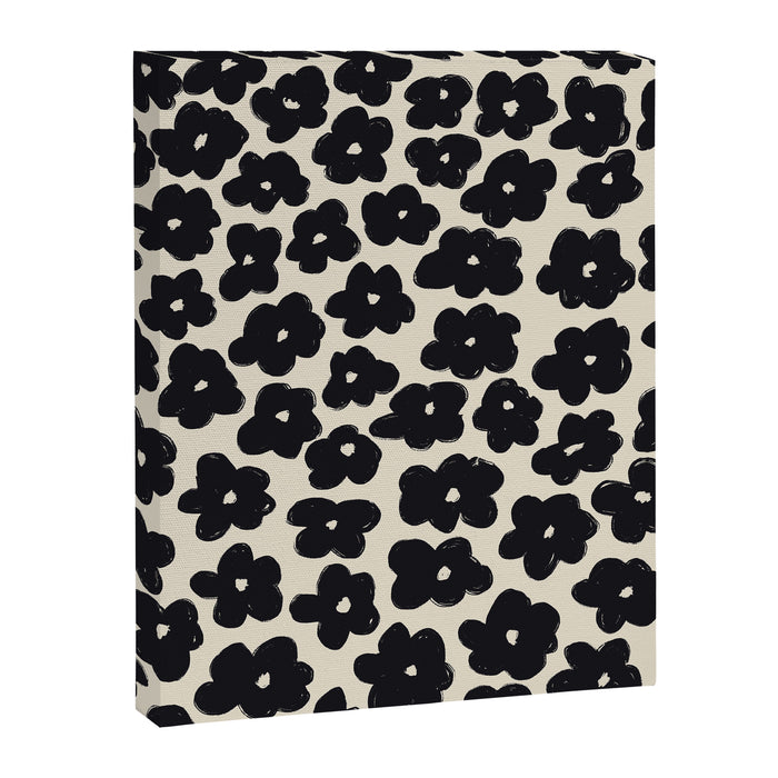 Daisies Pattern NO.1 | Black White Canvas Print Gallery Image 1