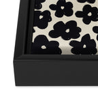 Daisies Pattern NO.1 | Black White Framed Canvas Print Gallery Image 3