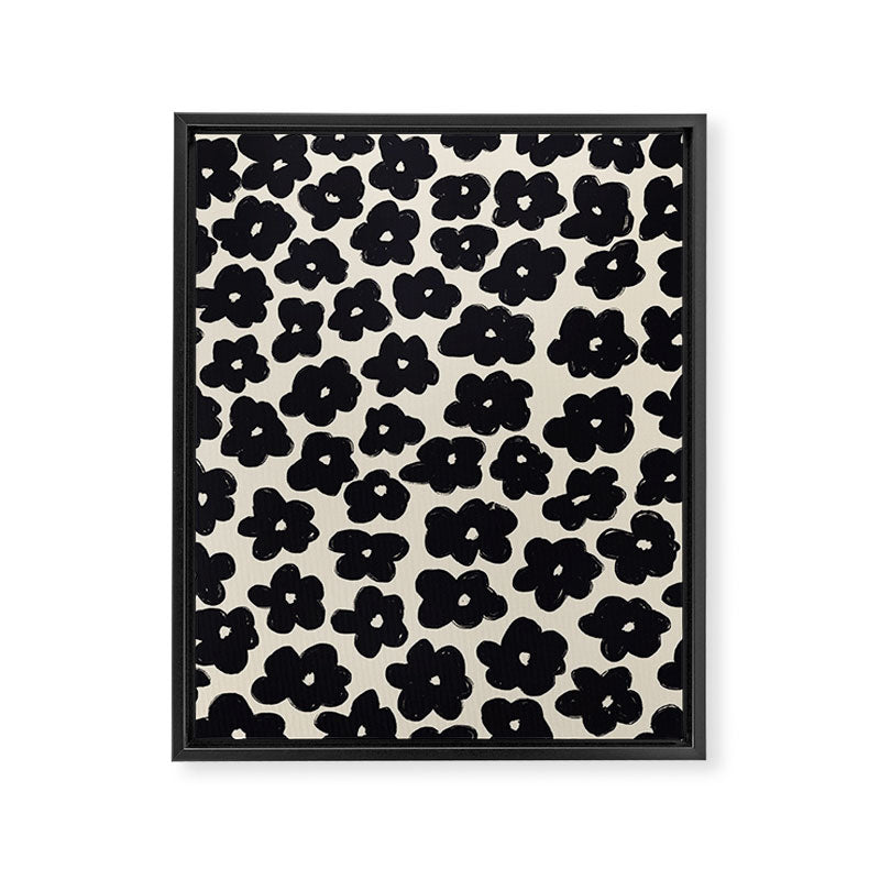Daisies Pattern NO.1 | Black White Framed Canvas Print Gallery Image 6