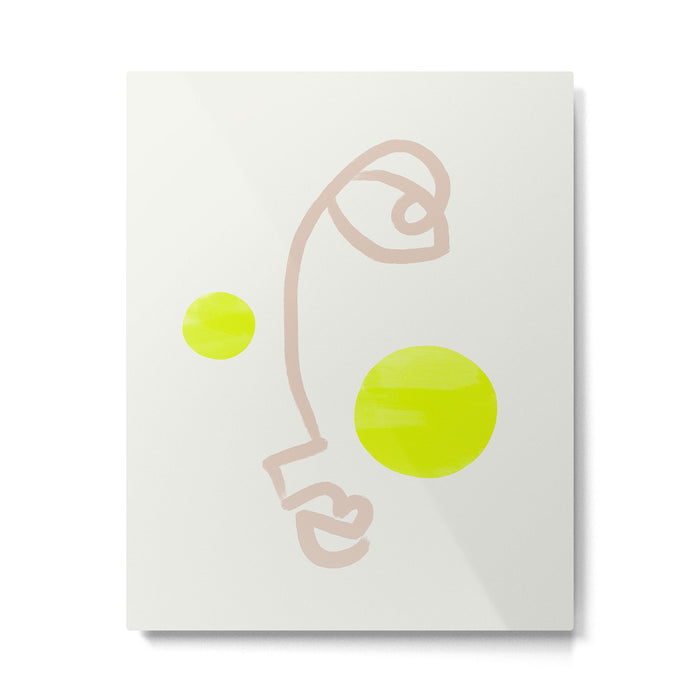 Sunny Face | Neon Metal Print Gallery Image 1