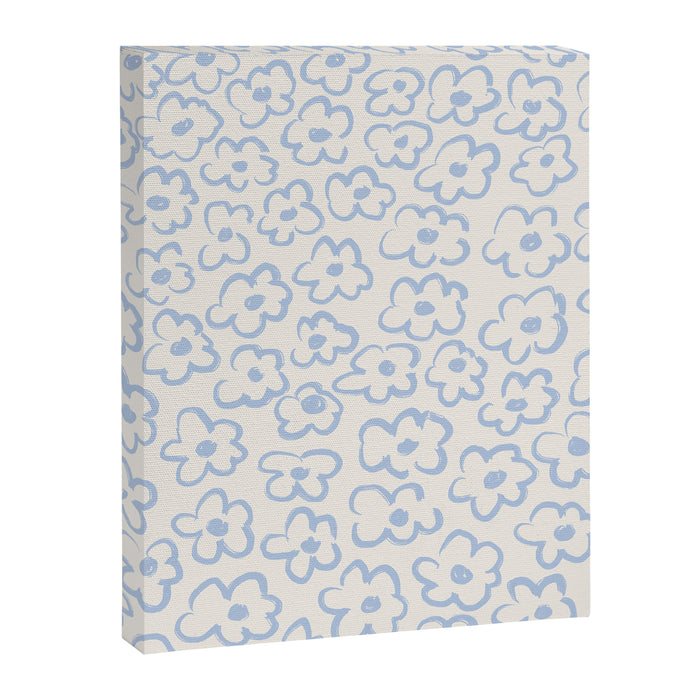 Daisies Pattern NO.2 | Blue Canvas Print Gallery Image 1