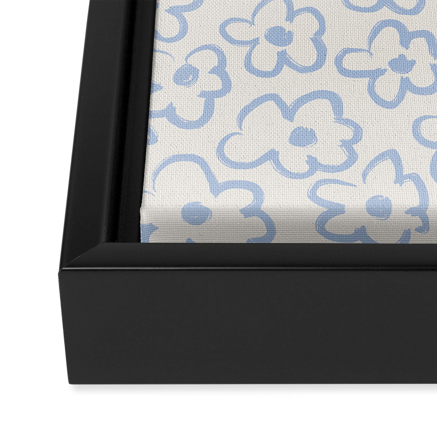 Daisies Pattern NO.2 | Blue Framed Canvas Print Gallery Image 3