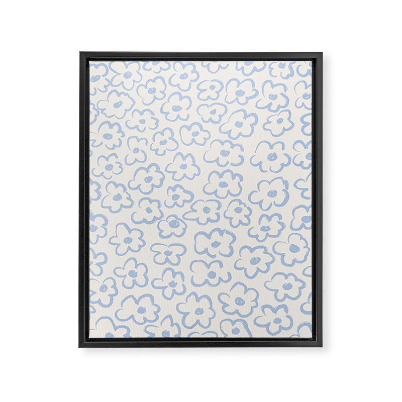 Daisies Pattern NO.2 | Blue Framed Canvas Print Gallery Image 6