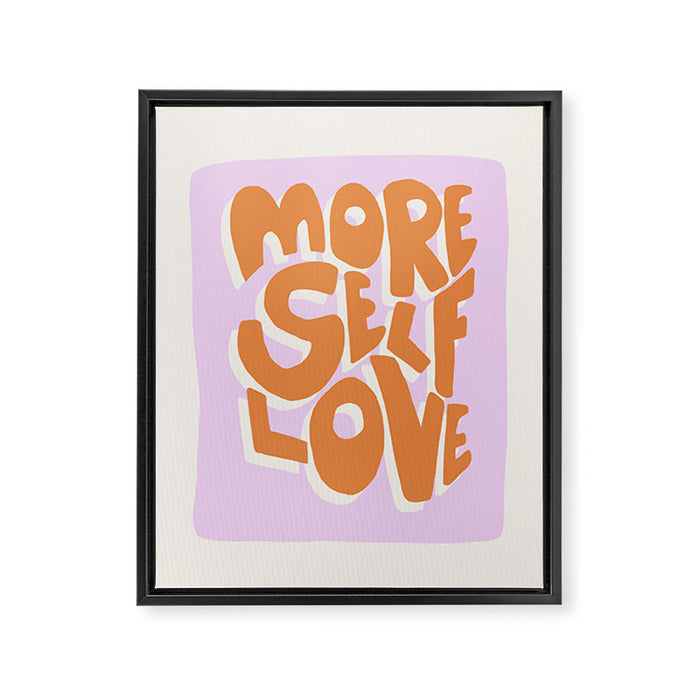 More Self Love | Red Framed Canvas Print Gallery Image 1