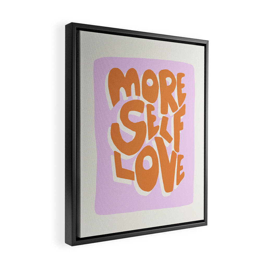 More Self Love | Red Framed Canvas Print Gallery Image 2