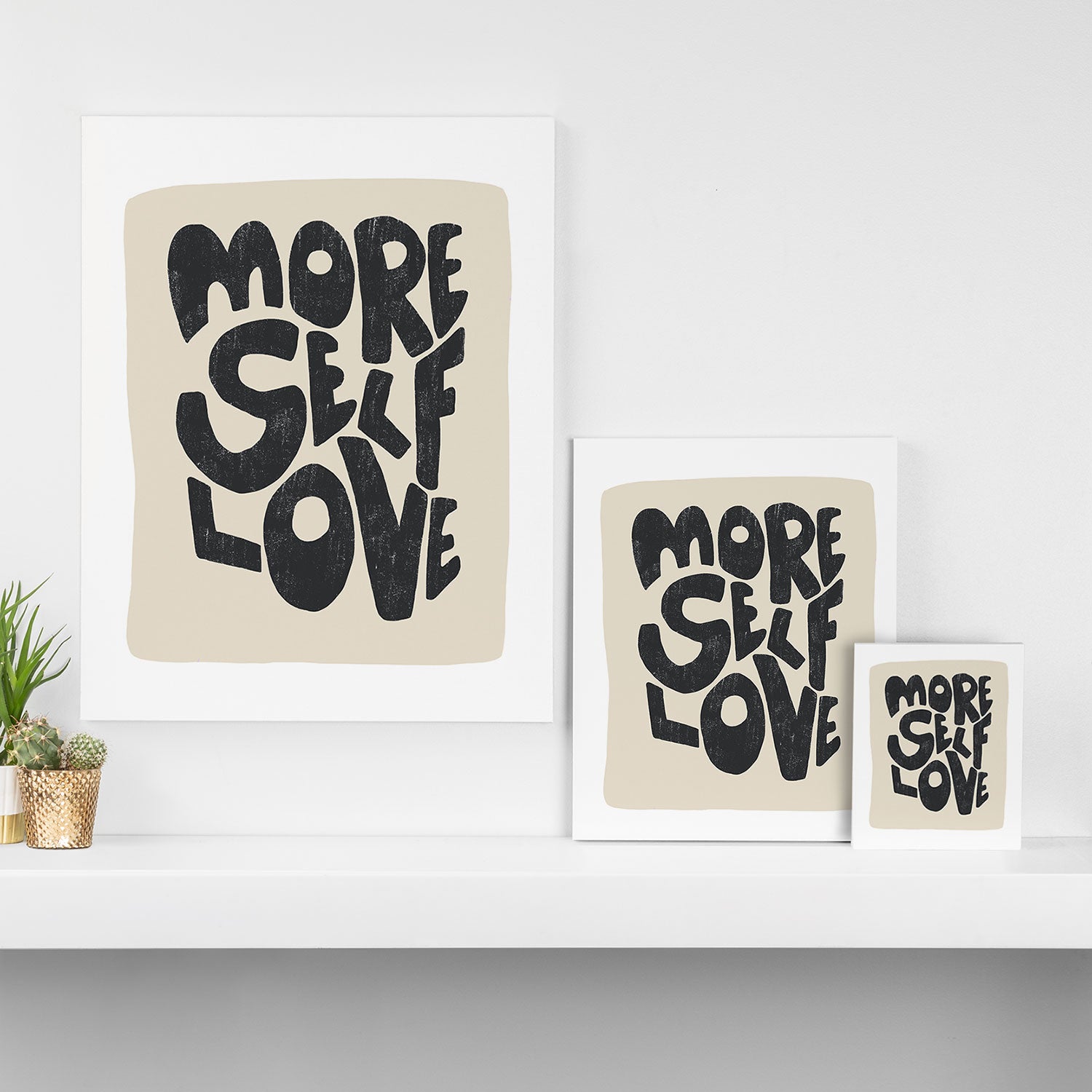 More Self Love | Black Canvas Print Gallery Image 3