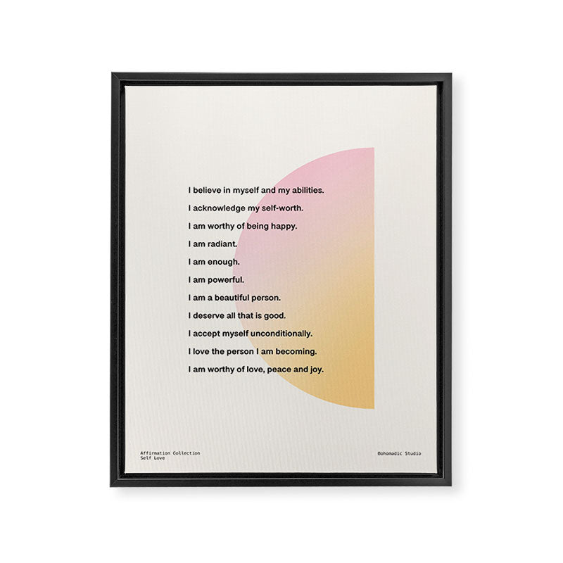 Affirmations | Self Love Framed Canvas Print Gallery Image 6