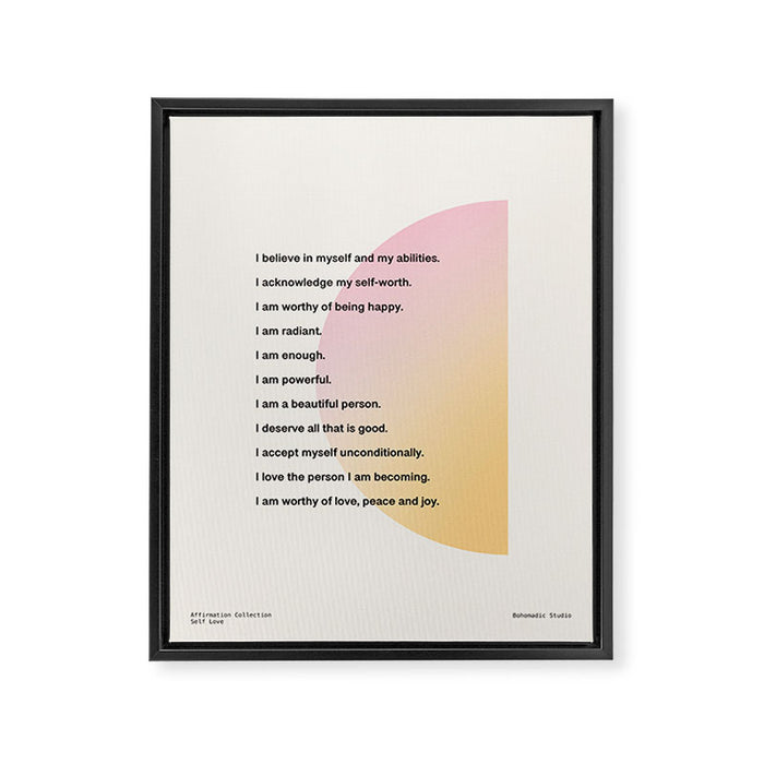 Affirmations | Self Love Framed Canvas Print Gallery Image 1