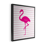Flamingo & Stripes - Blush Hot Pink Framed Canvas Print Gallery Image 2