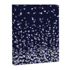 Floating Confetti - Navy Blue and Silver Canvas Print Gallery Image 8