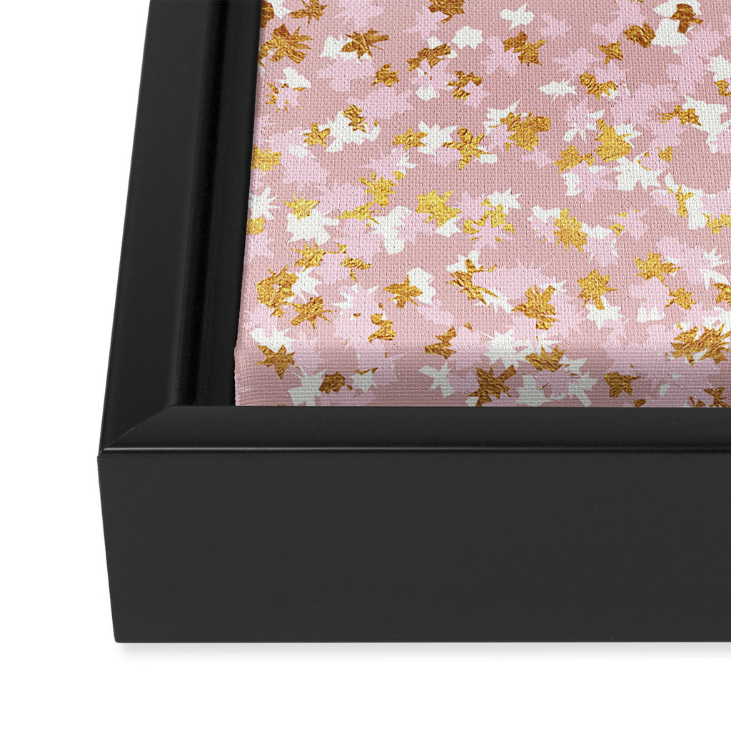 Floating Confetti - Pink Blush and Gold Framed Canvas Print Gallery Image 3