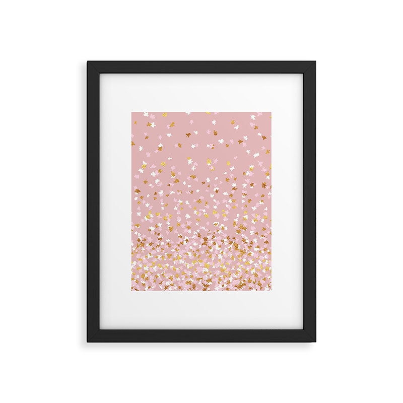 Floating Confetti - Pink Blush and Gold Framed Art Print Gallery Image 6
