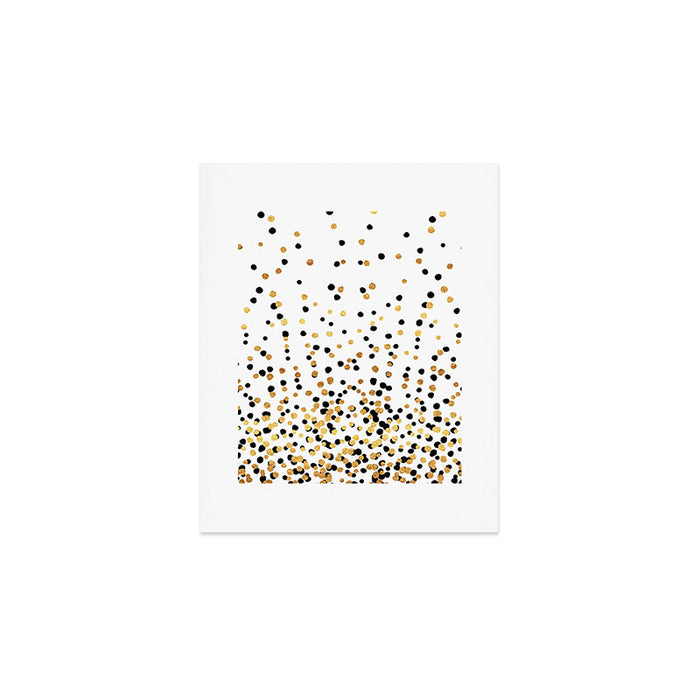 Floating Dots - Black and Gold on White Art Print Gallery Image 1