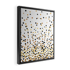 Floating Dots - Black and Gold on White Framed Canvas Print Gallery Image 2