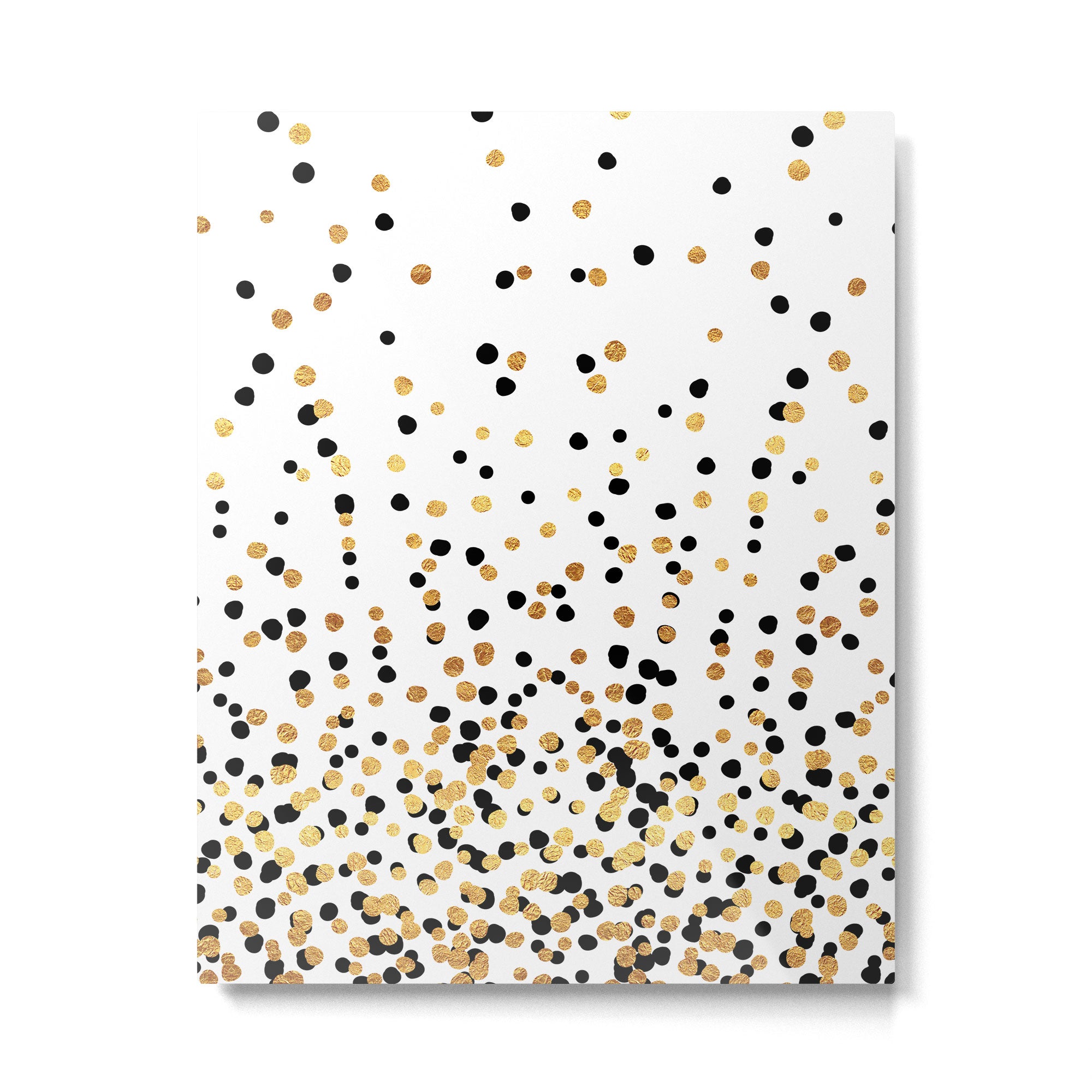 Floating Dots - Black and Gold on White Metal Print Gallery Image 6