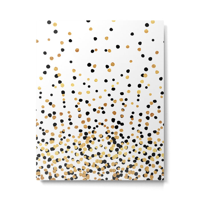 Floating Dots - Black and Gold on White Metal Print Gallery Image 1