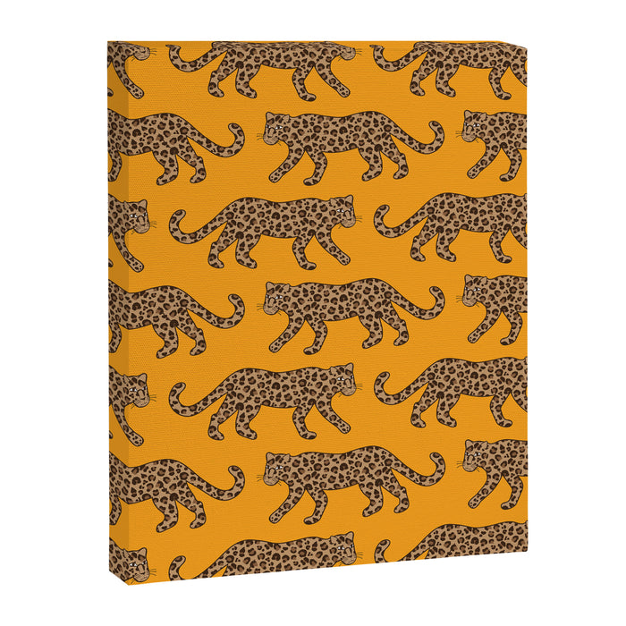 Kitty Parade - Classic Camel on Tangerine Canvas Print Gallery Image 1
