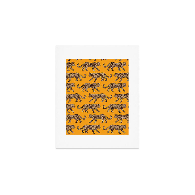 Kitty Parade - Classic Camel on Tangerine Art Print Gallery Image 1