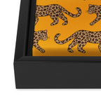 Kitty Parade - Classic Camel on Tangerine Framed Canvas Print Gallery Image 3