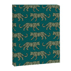 Kitty Parade - Olive on Dark Teal Canvas Print Gallery Image 8