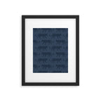 Leopard Parade - Dark Navy on Denim Blue Framed Art Print Gallery Image 6