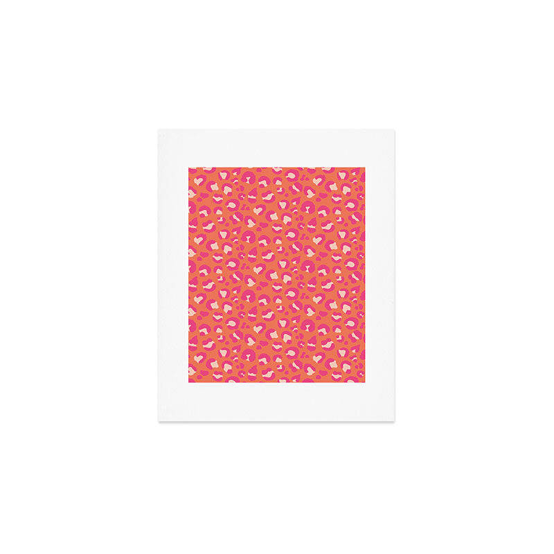 Leopard Print - Coral and Pink Art Print Gallery Image 1