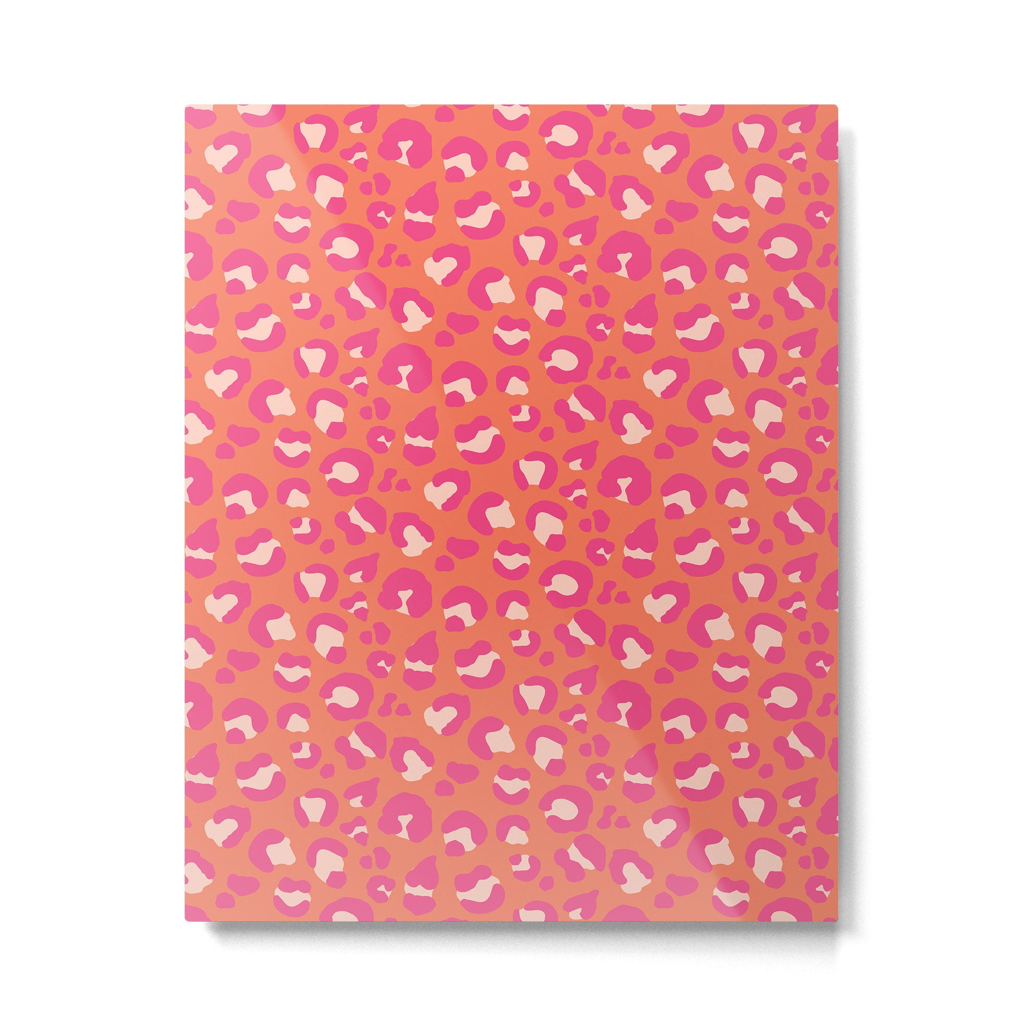 Leopard Print - Coral and Pink Metal Print Gallery Image 6