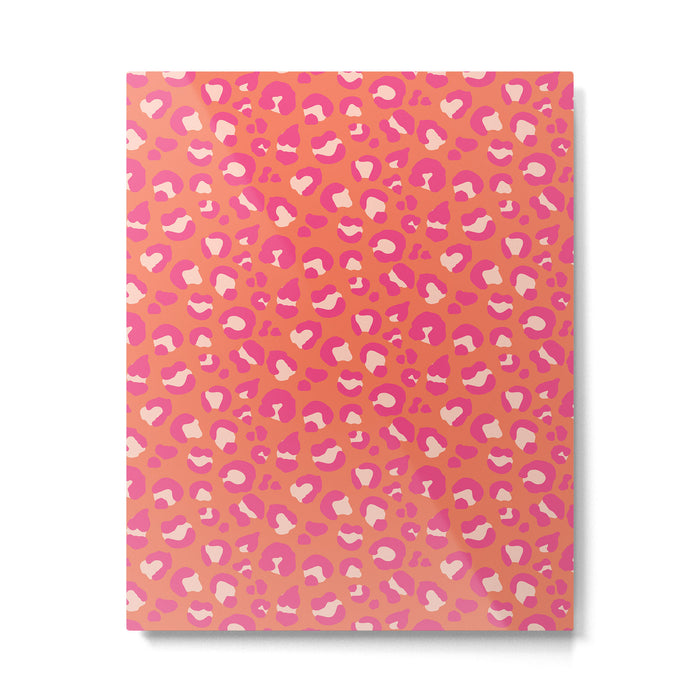 Leopard Print - Coral and Pink Metal Print Gallery Image 1