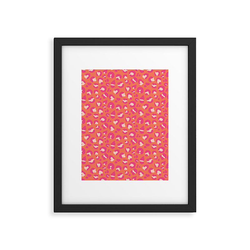 Leopard Print - Coral and Pink Framed Art Print Gallery Image 6