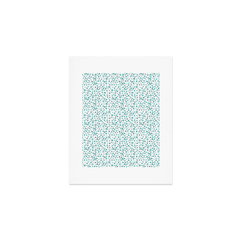 Mint Watercolor Dots - Aqua, Teal, Mint, Blue Art Print Gallery Image 1