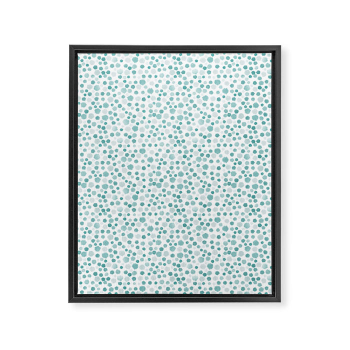 Mint Watercolor Dots - Aqua, Teal, Mint, Blue Framed Canvas Print Gallery Image 1