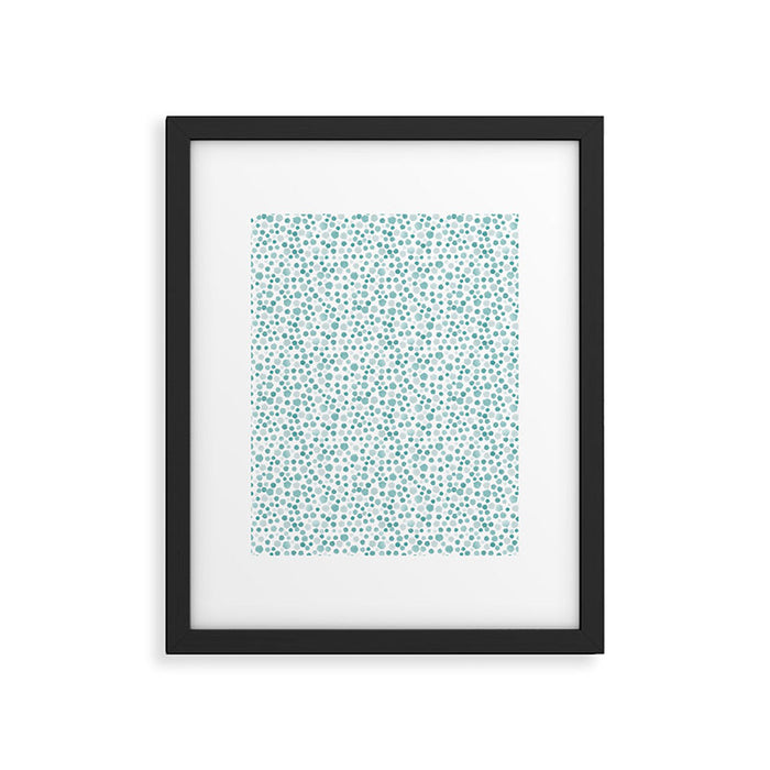 Mint Watercolor Dots - Aqua, Teal, Mint, Blue Framed Art Print Gallery Image 1